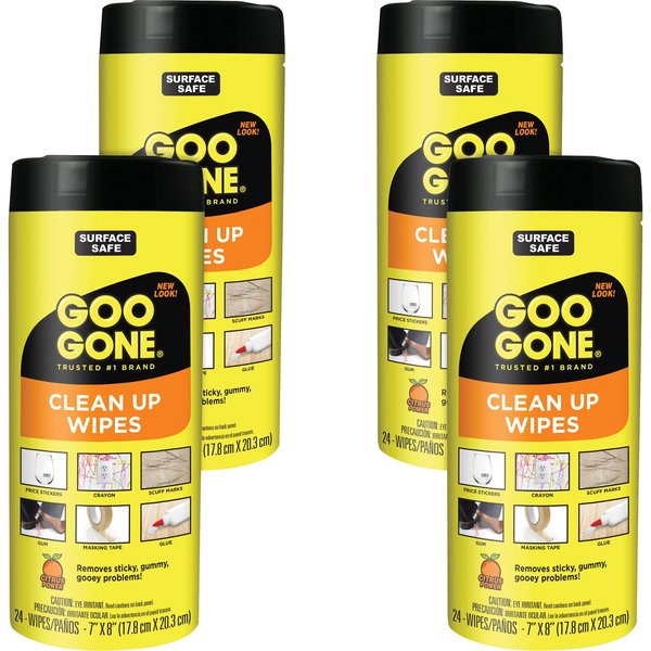 Goo Gone Tough Task Wipes, Canister, 24 PK WMN2000CT